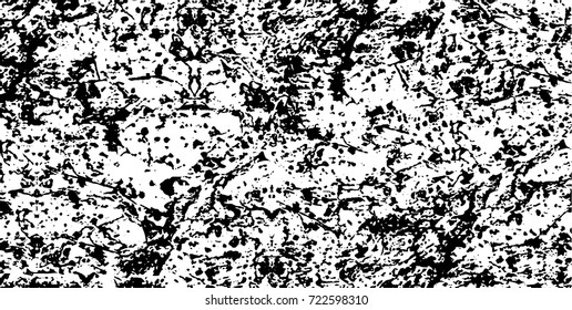 Grunge black and white vector. Abstract texture monochrome. Background of cracks, scuffs, chips, stains of ink. Dark background for printing and design