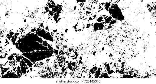 Grunge black and white vector. Abstract texture monochrome. Background of cracks, scuffs, chips, stains of ink. Dark background for printing and design