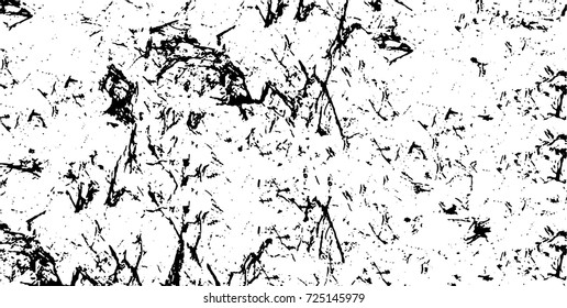 Grunge black and white vector. Abstract texture monochrome. Background of cracks, scuffs, chips, stains of ink. Dark background for printing and design
