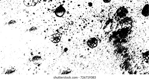 Grunge black and white vector. Abstract texture monochrome. Background of cracks, scuffs, chips, stains of ink. Dark background for printing and design
