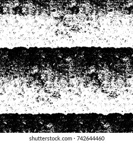 Grunge black and white vector. Abstract texture monochrome. Overlay aged grainy messy template. Empty aging design element. Brushed black paint cover