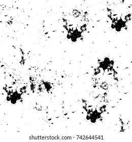 Grunge black and white vector. Abstract texture monochrome. Overlay aged grainy messy template. Empty aging design element. Brushed black paint cover