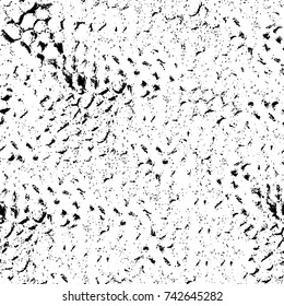 Grunge black and white vector. Abstract texture monochrome. Overlay aged grainy messy template. Empty aging design element. Brushed black paint cover