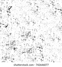 Grunge black and white vector. Abstract texture monochrome. Overlay aged grainy messy template. Empty aging design element. Brushed black paint cover