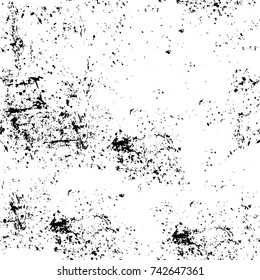 Grunge black and white vector. Abstract texture monochrome. Overlay aged grainy messy template. Empty aging design element. Brushed black paint cover