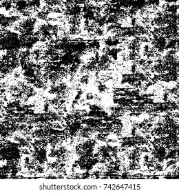 Grunge black and white vector. Abstract texture monochrome. Overlay aged grainy messy template. Empty aging design element. Brushed black paint cover
