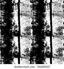Grunge black and white vector. Abstract texture monochrome. Overlay aged grainy messy template. Empty aging design element. Brushed black paint cover