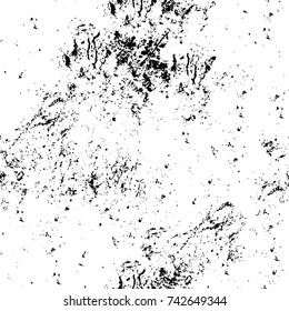 Grunge black and white vector. Abstract texture monochrome. Overlay aged grainy messy template. Empty aging design element. Brushed black paint cover