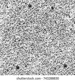 Grunge black and white vector. Abstract texture monochrome. Overlay aged grainy messy template. Empty aging design element. Brushed black paint cover