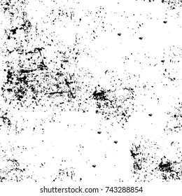 Grunge black and white vector. Abstract texture monochrome. Overlay aged grainy messy template. Empty aging design element. Brushed black paint cover