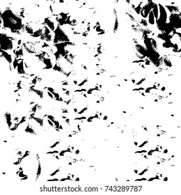 Grunge black and white vector. Abstract texture monochrome. Overlay aged grainy messy template. Empty aging design element. Brushed black paint cover