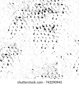 Grunge black and white vector. Abstract texture monochrome. Overlay aged grainy messy template. Empty aging design element. Brushed black paint cover