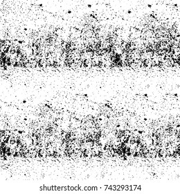 Grunge black and white vector. Abstract texture monochrome. Overlay aged grainy messy template. Empty aging design element. Brushed black paint cover