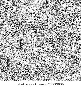 Grunge black and white vector. Abstract texture monochrome. Overlay aged grainy messy template. Empty aging design element. Brushed black paint cover