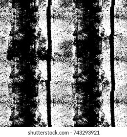 Grunge black and white vector. Abstract texture monochrome. Overlay aged grainy messy template. Empty aging design element. Brushed black paint cover