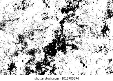 Grunge black and white vector background. Abstract dark pattern of spots, chips, lines, dust