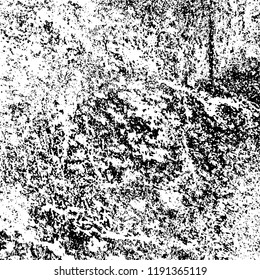 Grunge black and white vector background. Gloomy monochrome texture of cracks, scuffs. Pattern of chips and scratches