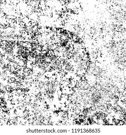 Grunge black and white vector background. Gloomy monochrome texture of cracks, scuffs. Pattern of chips and scratches