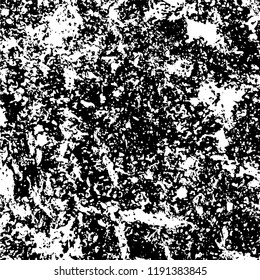 Grunge black and white vector background. Gloomy monochrome texture of cracks, scuffs. Pattern of chips and scratches
