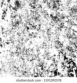 Grunge black and white vector background. Gloomy monochrome texture of cracks, scuffs. Pattern of chips and scratches