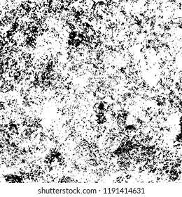 Grunge black and white vector background. Gloomy monochrome texture of cracks, scuffs. Pattern of chips and scratches