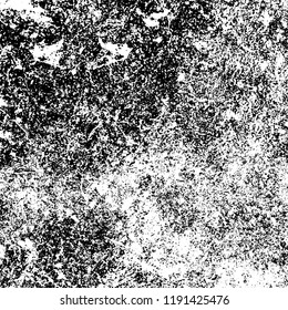 Grunge black and white vector background. Gloomy monochrome texture of cracks, scuffs. Pattern of chips and scratches