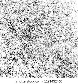 Grunge black and white vector background. Gloomy monochrome texture of cracks, scuffs. Pattern of chips and scratches