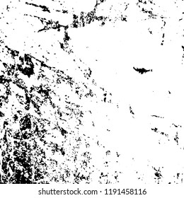 Grunge black and white vector background. Gloomy monochrome texture of cracks, scuffs. Pattern of chips and scratches