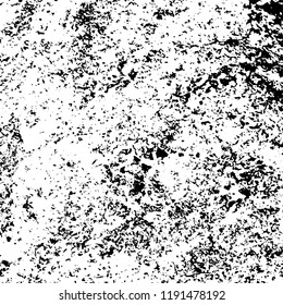 Grunge black and white vector background. Gloomy monochrome texture of cracks, scuffs. Pattern of chips and scratches
