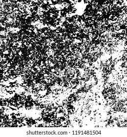 Grunge black and white vector background. Gloomy monochrome texture of cracks, scuffs. Pattern of chips and scratches