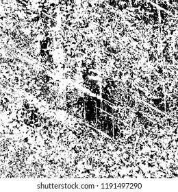 Grunge black and white vector background. Gloomy monochrome texture of cracks, scuffs. Pattern of chips and scratches