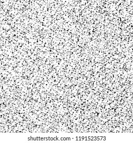 Grunge black and white vector background. Gloomy monochrome texture of cracks, scuffs. Pattern of chips and scratches