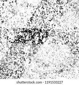 Grunge black and white vector background. Gloomy monochrome texture of cracks, scuffs. Pattern of chips and scratches