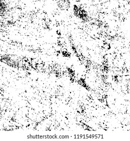 Grunge black and white vector background. Gloomy monochrome texture of cracks, scuffs. Pattern of chips and scratches