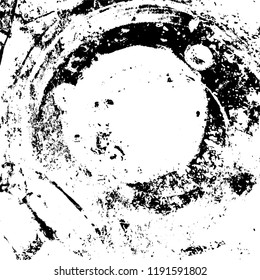 Grunge black and white vector background. Gloomy monochrome texture of cracks, scuffs. Pattern of chips and scratches