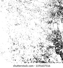 Grunge black and white vector background. Gloomy monochrome texture of cracks, scuffs. Pattern of chips and scratches