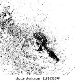 Grunge black and white vector background. Gloomy monochrome texture of cracks, scuffs. Pattern of chips and scratches
