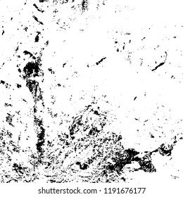 Grunge black and white vector background. Gloomy monochrome texture of cracks, scuffs. Pattern of chips and scratches