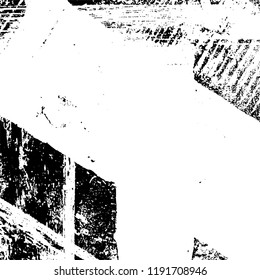 Grunge black and white vector background. Gloomy monochrome texture of cracks, scuffs. Pattern of chips and scratches
