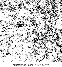 Grunge black and white vector background. Gloomy monochrome texture of cracks, scuffs. Pattern of chips and scratches