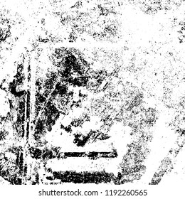 Grunge black and white vector background. Gloomy monochrome texture of cracks, scuffs. Pattern of chips and scratches