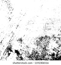 Grunge black and white vector background. Gloomy monochrome texture of cracks, scuffs. Pattern of chips and scratches