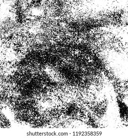 Grunge black and white vector background. Gloomy monochrome texture of cracks, scuffs. Pattern of chips and scratches