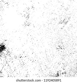 Grunge black and white vector background. Gloomy monochrome texture of cracks, scuffs. Pattern of chips and scratches