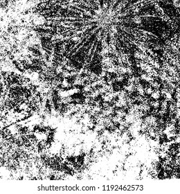 Fondo vectorial negro y blanco grueso. Textura monocroma lúgubre de grietas, escaramuzas. Patrón de chips y arañazos
