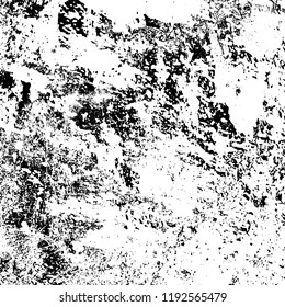 Grunge black and white vector background. Gloomy monochrome texture of cracks, scuffs. Pattern of chips and scratches