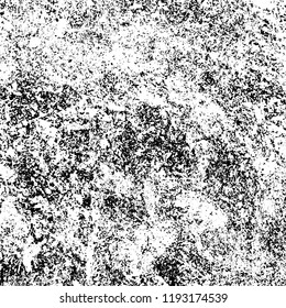Grunge black and white vector background. Gloomy monochrome texture of cracks, scuffs. Pattern of chips and scratches