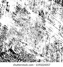 Grunge black and white vector background. Gloomy monochrome texture of cracks, scuffs. Pattern of chips and scratches