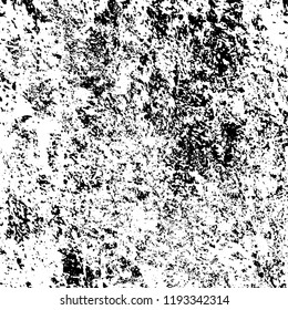 Grunge black and white vector background. Gloomy monochrome texture of cracks, scuffs. Pattern of chips and scratches