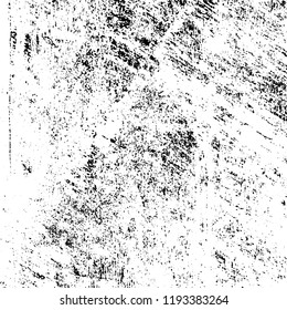 Grunge black and white vector background. Gloomy monochrome texture of cracks, scuffs. Pattern of chips and scratches